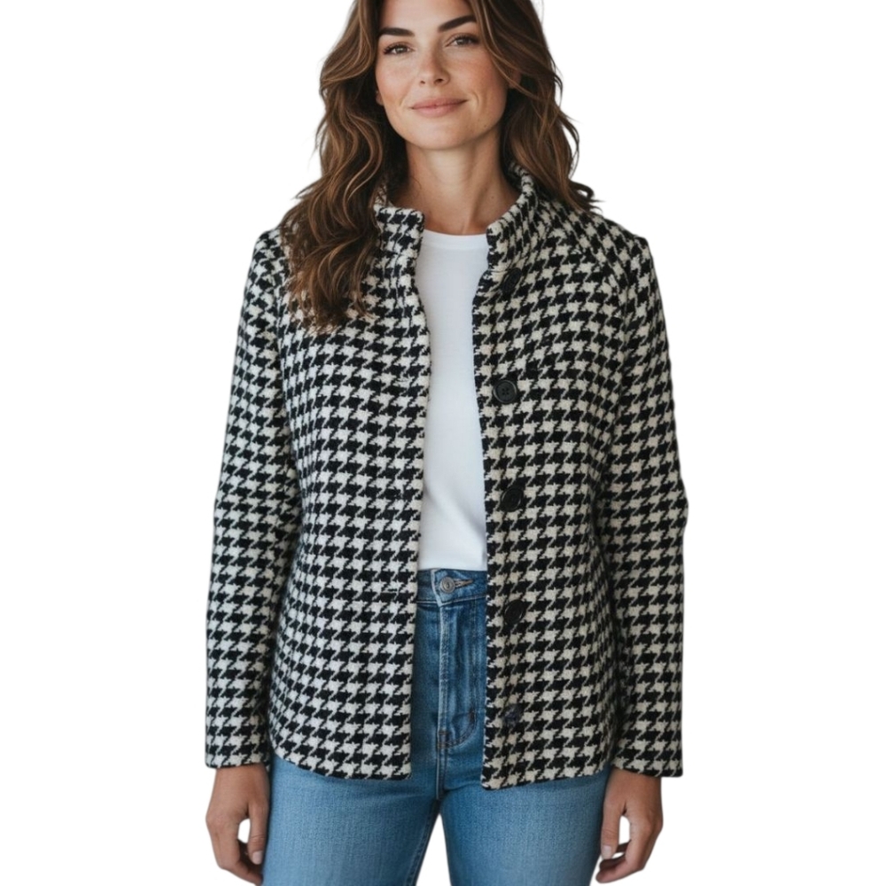 Banana Republic Houndstooth Winter Coat Size S